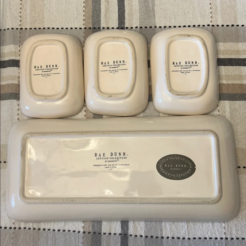 Rae Dunn Live, Love, Eat tray w/ 3 smaller trays